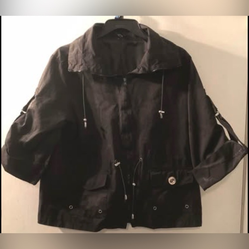 JKLA. California Short Black Lightweight Dressy Jacket Size M